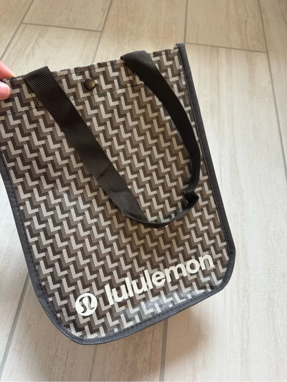 lululemon athletica Black & Gray Patterned Messenger Tote